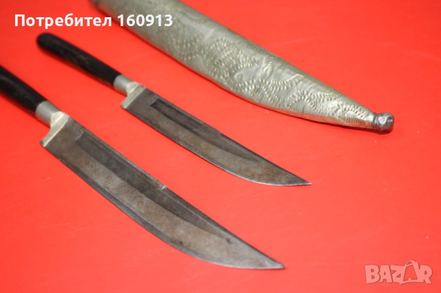 Сет 2 османски ножчета с оригинална двойна кания ., снимка 13 - Антикварни и старинни предмети - 51626675