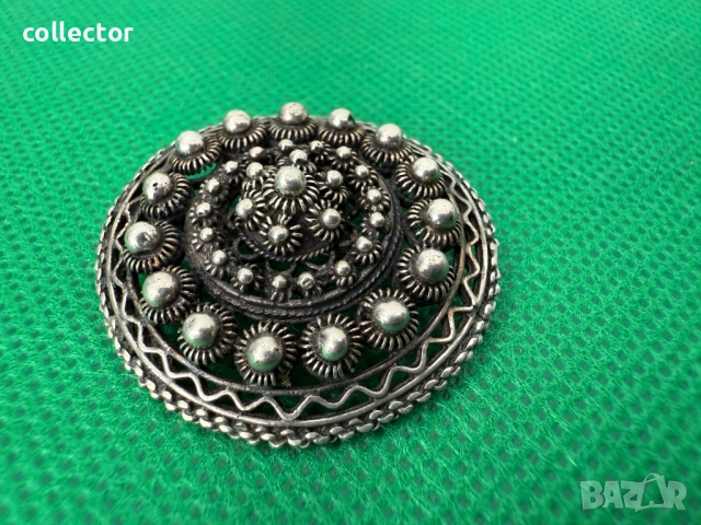 Сребърна брошка Арпалия / арпалии. №7500, снимка 3 - Колиета, медальони, синджири - 52066357