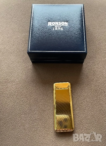 Колекционерска/винтидж запалка RONSON с позлата / RONSON Gold Plated Lighter, FLEET 02, нова, снимка 2 - Запалки - 52899170