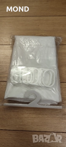 Бяла завеса за баня с халки, снимка 3 - Други стоки за дома - 52867707