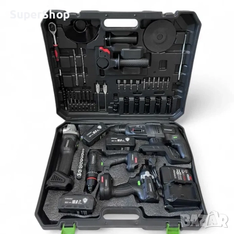 5в1 к-т 36v 10.0A STAHLMAYER  гайковерт винтоверт ъглошлайф перфоратор лед лампа, снимка 7 - Други инструменти - 52398201