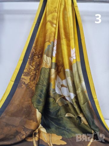 Дамски красив сатенен шал 1.80х0.90см, снимка 9 - Шалове - 46411702