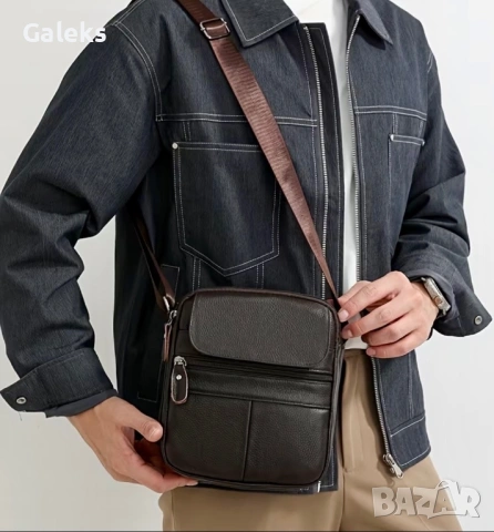 Мъжка елегантна и функционална дисплей чантичка /Премиум естествена кожа!, снимка 7 - Чанти - 53938347