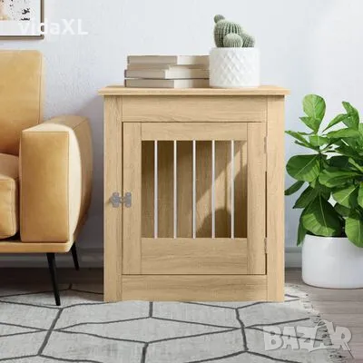 vidaXL Клетка за куче мебел, сонома дъб, 64,5x80x71см, инженерно дърво（SKU:838332）, снимка 3 - Други - 49391359