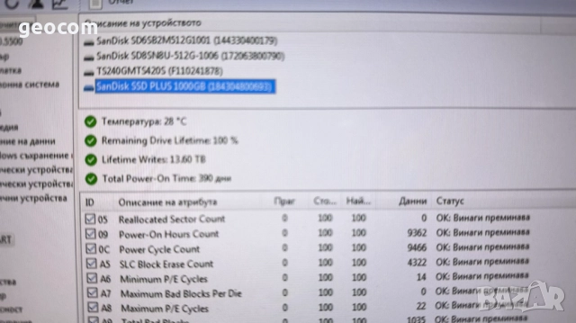 1000GB SSD SanDisk SSD Plus (1TB,S-ATAIII,2.5"), снимка 5 - Твърди дискове - 52798576