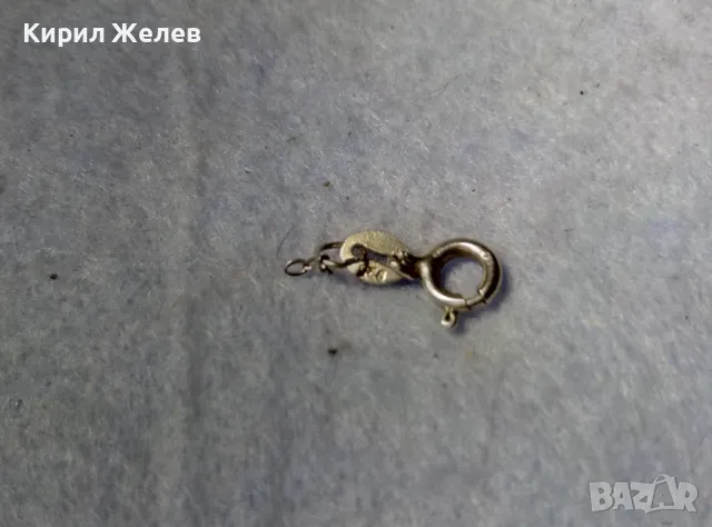 СТАРА СРЕБЪРНА ЗАКОПЧАЛКА СРЕБРО 925 с БЯЛА ПОЗЛАТА КАРАБИНКА За ГРИВНА КОЛИЕ ВЕРИЖКА 49908, снимка 3 - Други - 49517970