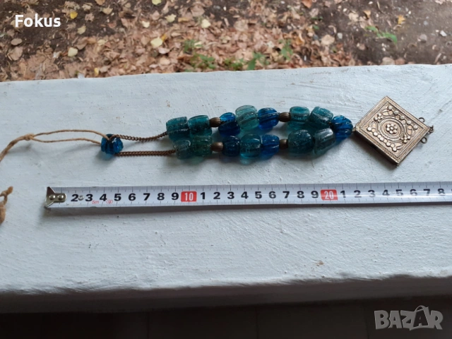 СТАРИНЕН ЕТНО ГЕРДАН МУСКА СТЪКЛО КОЛИЕ ОГЪРЛИЦА НОСИЯ НАКИТ, снимка 6 - Антикварни и старинни предмети - 53512691