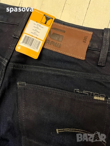 Фирмени дънки G-Star RAW размер 28/32 нови тъмно мини маслени, снимка 3 - Дънки - 52296224