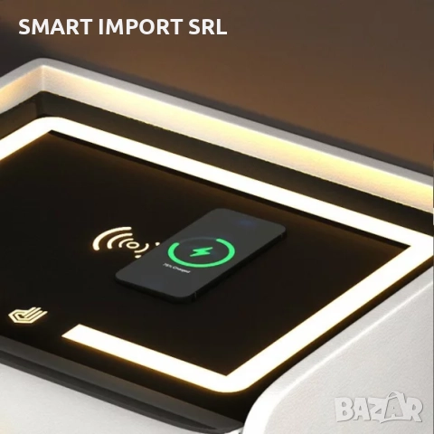 Интелигентно нощно шкафче Smart Heater, LED дисплей, безжично зареждане, бял, снимка 2 - Шкафове - 51999662