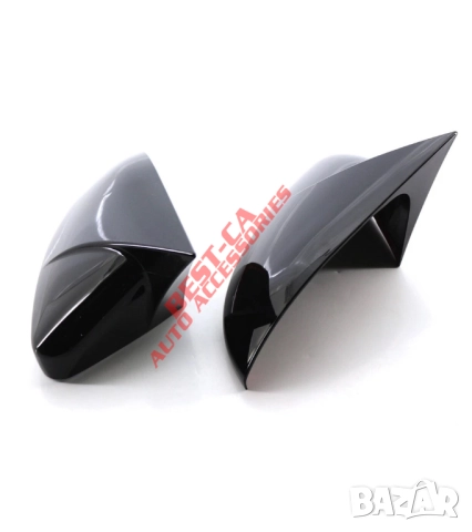 Капаци за огледала със щипки черен пиано лак Batman Style подходящи за Volkswagen Golf Mk7 2013-2019, снимка 2 - Аксесоари и консумативи - 52926611