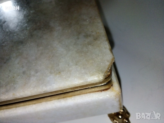 Стара мраморна кутия + голям масивен пепелник, снимка 12 - Антикварни и старинни предмети - 52921241