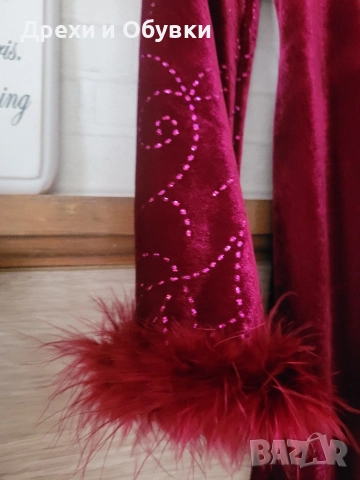 Официална нова рокля с естествени пера и пайети , снимка 3 - Рокли - 52763851