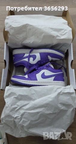 Автентични дамски Nike Air Jordan 1 в цвят лилаво. Размер 36.5