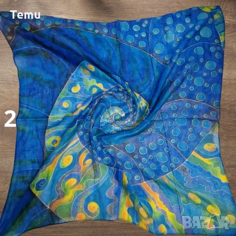 Дамски памучен шал 70х70 см, снимка 8 - Шалове - 45764524