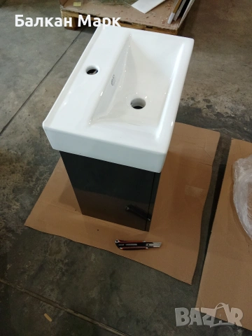 Комплект Шкаф за баня + Мивка Tiny 45 см – Антрацит 