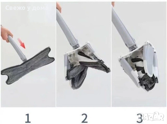 Уред за миене на под с микрофибърна подложка, снимка 5 - Мопове, кофи, четки и метли - 53458707