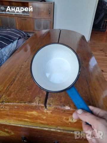 Стара емайлирана касерола,тиган #9, снимка 6 - Други ценни предмети - 52283772