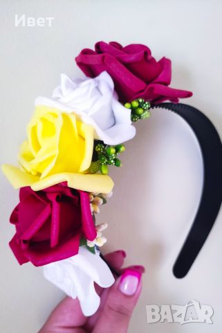 Диадема с цветя за народни танци 🌺🇧🇬🌺, снимка 2 - Аксесоари за коса - 45655615