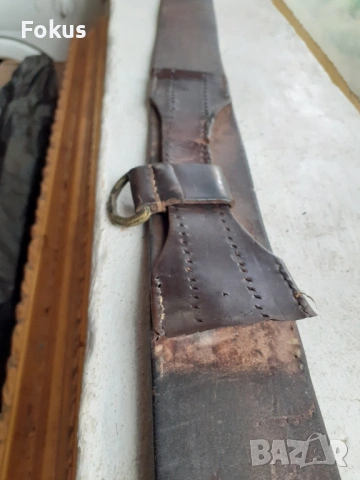 Царски офицерски кожен колан с бронзова тока, снимка 5 - Антикварни и старинни предмети - 53377510