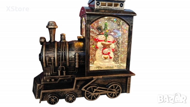 Коледна декорация - светещ ретро влак със снежинки, снимка 2 - Декорация за дома - 52441016