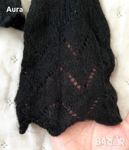 Black ruffled cardigan, снимка 3 - Блузи с дълъг ръкав и пуловери - 51674855