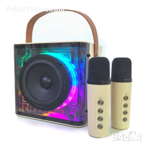 \Караоке система с 2 микрофона, Караоке машина с високоговорител и микрофон, PA система за домашно п, снимка 1