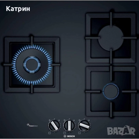 3бр./ Плот за вграждане BOSCH PPC6A6B20 с FlameSelect, Газ, 3 Нагревателни зони – прецизен контрол н, снимка 2 - Котлони - 52044496