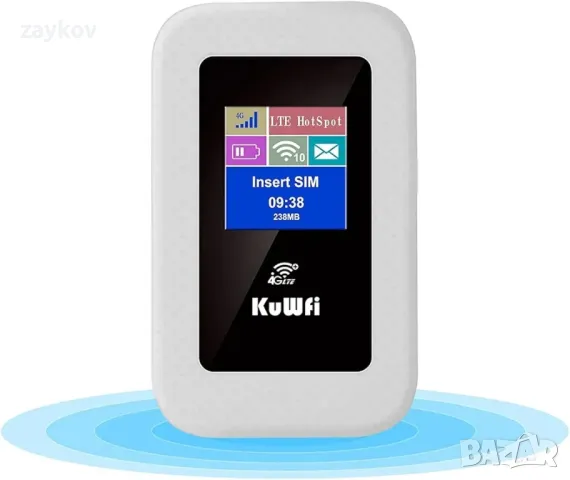 KuWFi 4G LTE 150Mbps Mobile WiFi, Plug and Play модем WiFi Hotspot 150 Mbps 4G FDD/TDD LTE, снимка 4 - Рутери - 47077001