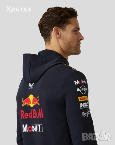 Red Bull Racing F1 Teamline Hoodie - Оригинален мъжки суитшърт, снимка 3 - Суичъри - 52727392