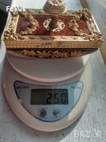 Стар френски антикварен тампон попивателта позлатен бронз, снимка 7 - Антикварни и старинни предмети - 53408576