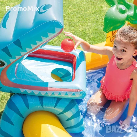 Детски надуваем басейн с пързалка Intex 57444NP Dinosaur Play Center 4в1 Надуваем център, снимка 6 - Басейни и аксесоари - 51102291