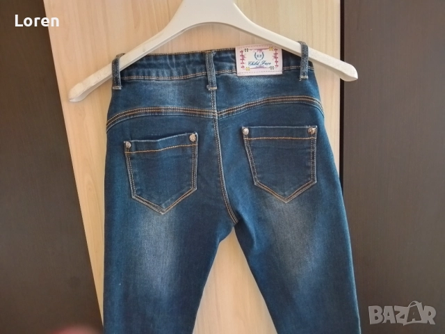 Ново!Детски дънки с пухчета по крачолите , снимка 5 - Детски панталони и дънки - 52521351