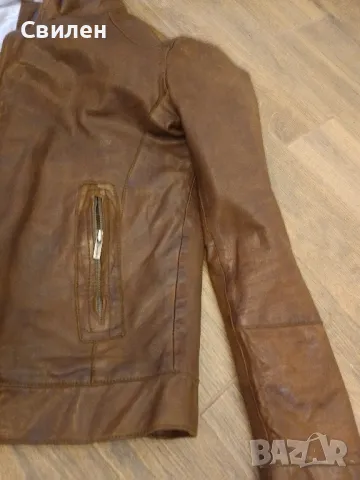 мъжко кожено яке Massimo Dutti M, снимка 1 - Якета - 47061189