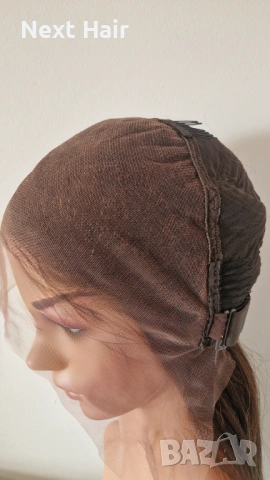 Естествена права светло кафява перука 70-75 см с дантела 13х6 от бразилска коса, снимка 11 - Аксесоари за коса - 53221108