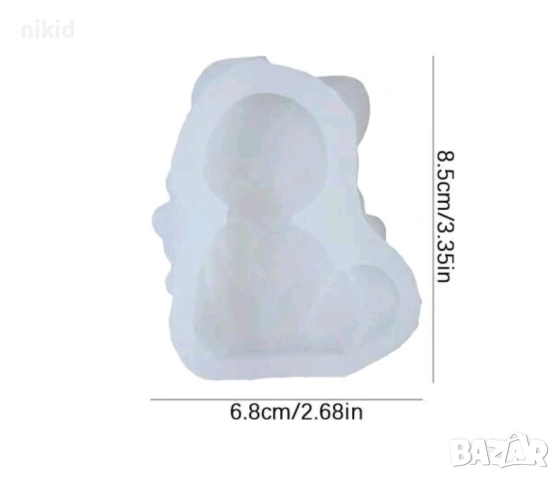 Коте с панделка котка котенце Marie Cat Мари силиконов молд форма фондан гипс шоколад смола свещ, снимка 2 - Форми - 53881162