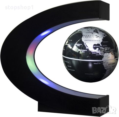 Плаващ глобус Senders с LED светлини C-образна магнитна левитация Плаващ глобус Карта на света за де, снимка 2 - Декорация за дома - 46243827