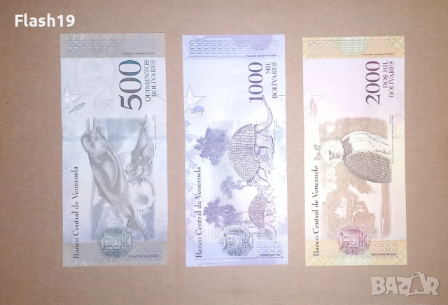 Венецуела 500 / 1000 / 2000 боливара 2016-2017 UNC, снимка 2 - Нумизматика и бонистика - 52970027