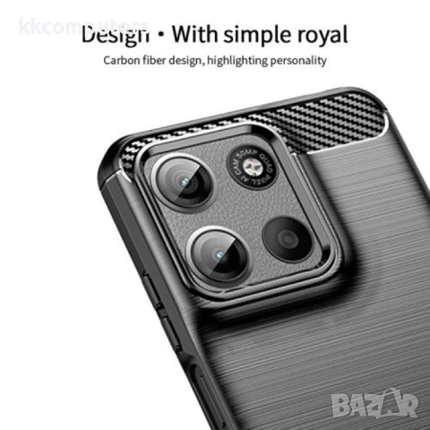 Motorola Moto G15 4G / G15 Power 4G Удароустойчив Carbon Fiber Калъф и Протектор, снимка 5 - Калъфи, кейсове - 50952904