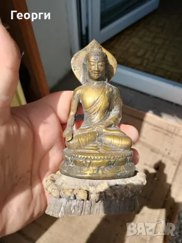 Стара бронзова статуетка върху кост, снимка 8 - Антикварни и старинни предмети - 50127201