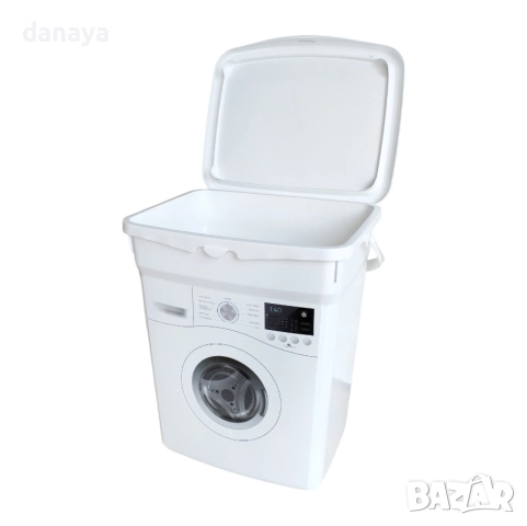6104 Кутия за прах за пране с форма на пералня, 10 литра, снимка 3 - Кутии за съхранение - 51594987