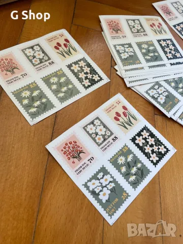 Пощенски марки щампи стикери лепенки за подарък опаковки крафт материал