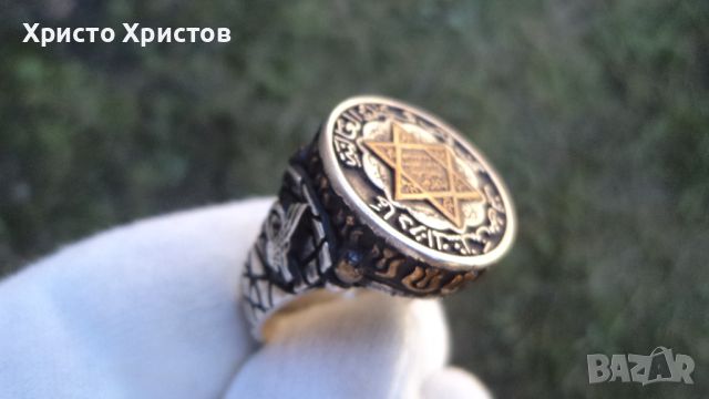 Сребърен грандиозен изящен мъжки пръстен, снимка 5 - Пръстени - 46248371