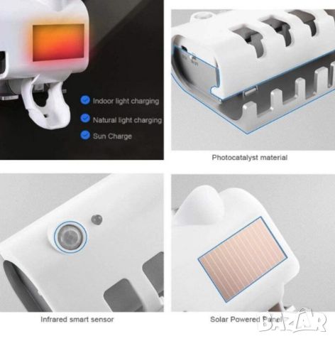 Соларен диспенсър за паста за зъби/ Има UV лъчи, но трябва да не засича движение известно време, за , снимка 3 - Други - 46466926