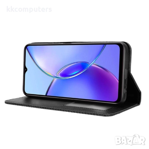 Кожен Ретро Калъф за vivo Y17s 4G / Y28 5G / Y33t -Магнитно затваряне, Държач за Карти и Стойка, вкл, снимка 7 - Калъфи, кейсове - 52560501