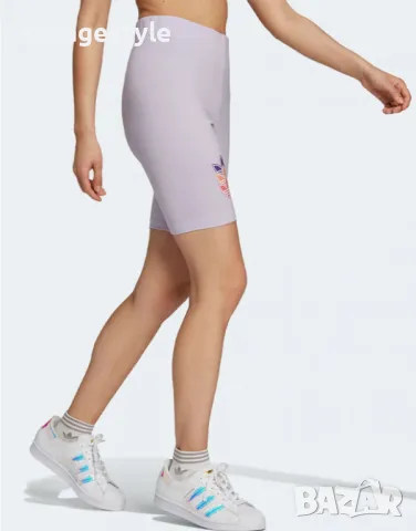 Дамски клин ADIDAS Originals Logo Play Short Tights Purple, снимка 3 - Клинове - 49582346