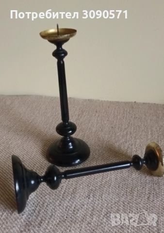 Бронзови и дървени свещници, снимка 3 - Декорация за дома - 52678963