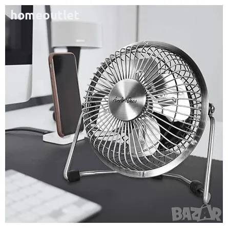 Мини вентилатор AIR ART DECO 6 INCH USB METAL DESK FAN AADQ-401, снимка 3 - Друга електроника - 46906996