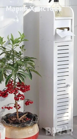 Водоустойчив шкаф за баня,ултра тънък рафт за съхранение,подходящ за малки пространства, снимка 6 - Шкафове - 53068602