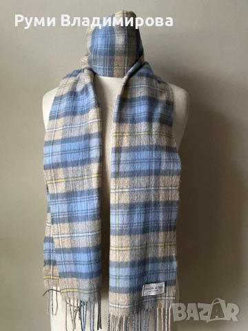 Мъжки, кариран шал от Johnstons of Elgin, снимка 4 - Шалове - 53508384