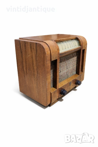 Античен настолен радиоприемник в дървен корпус Edler, снимка 3 - Антикварни и старинни предмети - 53905330